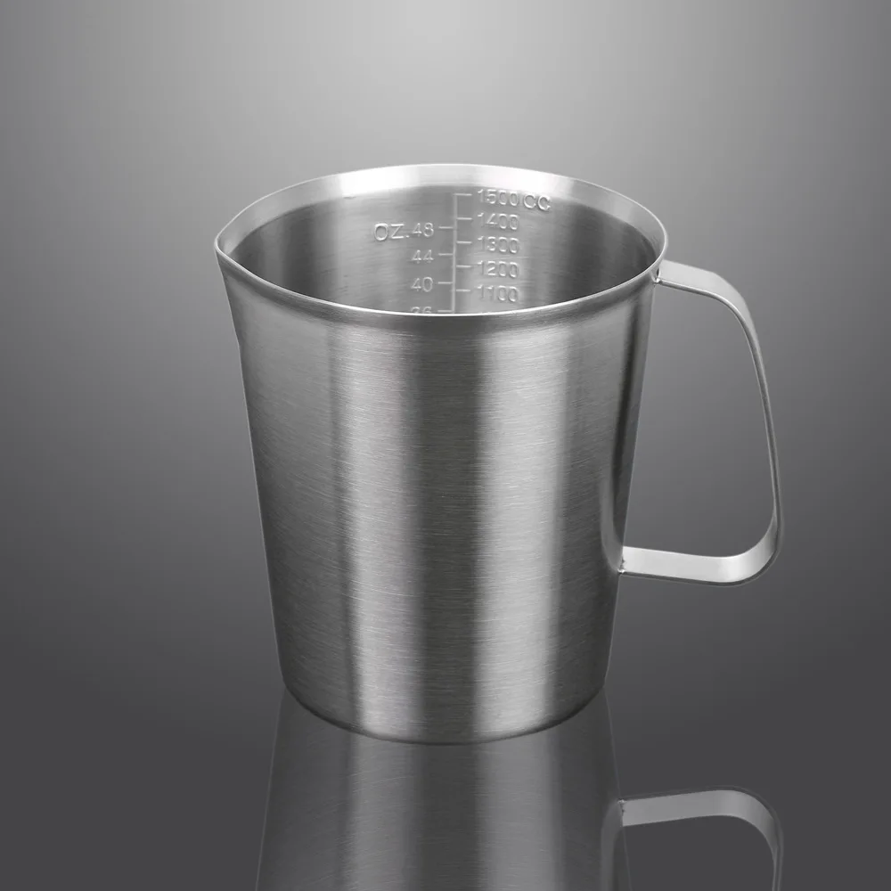 

Thick 304 Stainless Steel Measuring Cup With Scale 2000ml/1000ml/500ml Kitchen Frothing Pitcher Large Capacity Scale Cup