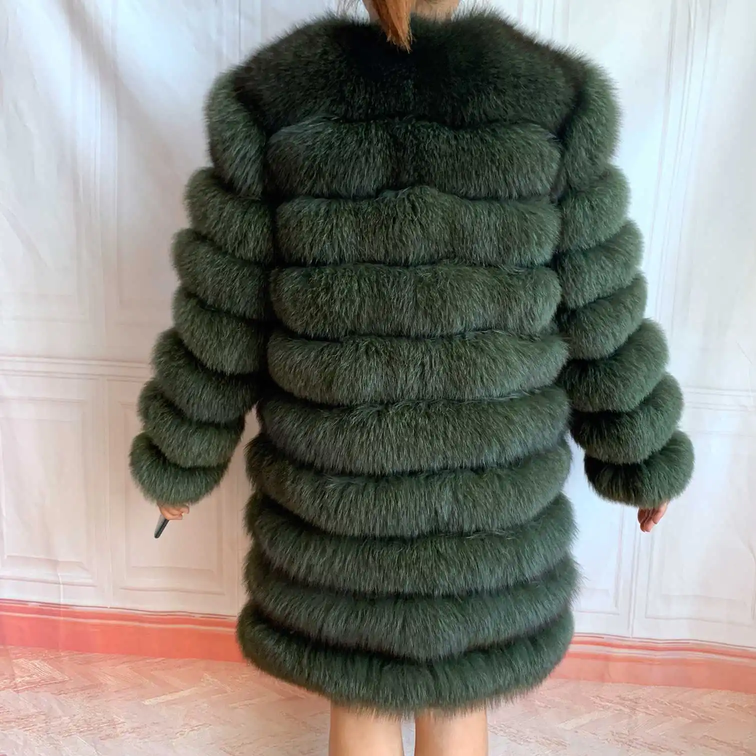 Новинка зимнее теплое Женское пальто из натурального Лисьего меха Женская