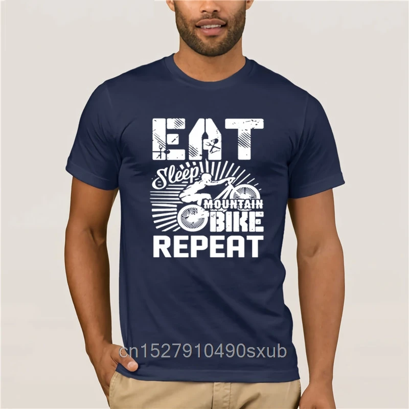 Футболка мужская с принтом Eat Sleep тенниска из натурального хлопка повседневная