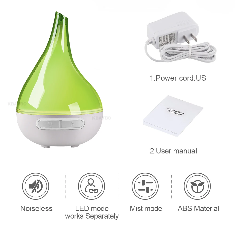 

KBAYBO 200ML Air Humidifier Ultrasonic Electric Aroma Diffuser Cool Mist Machine Aromatherapy LED Light For Home Office
