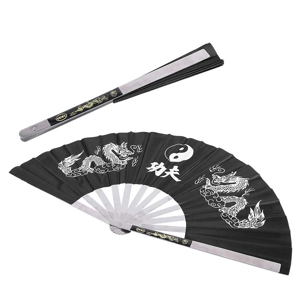 Stainless Steel Folding Fan Tai Chi Kung Fu Wushu Gym Show Decorate China Traditional Fitness | Спорт и развлечения