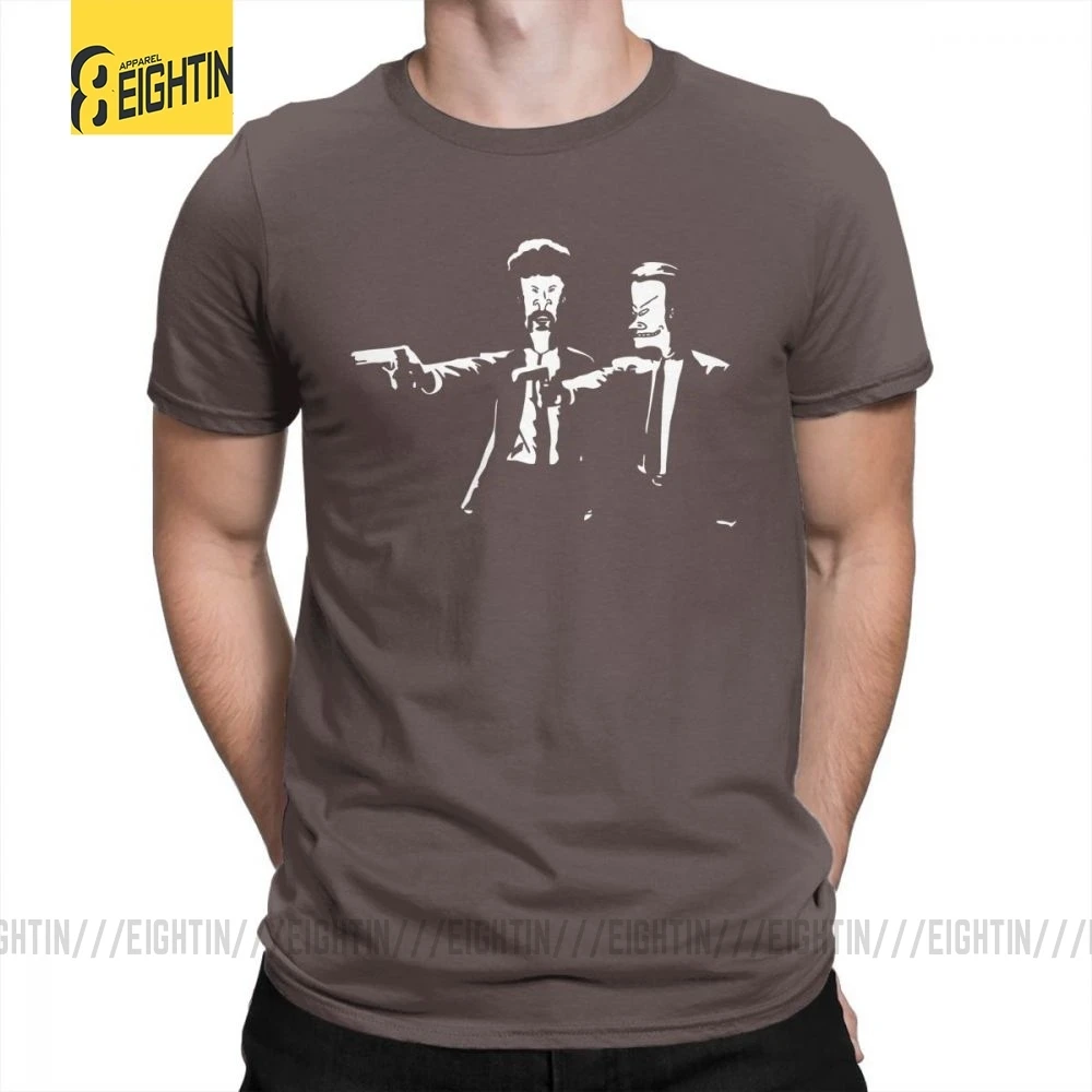 Beavis And Butthead, футболки, классические, подходят, футболки, круглый вырез, короткий рукав, высокое качество, мужская, чистый хлопок, футболка размера плюс - Цвет: Коричневый