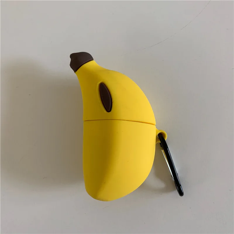 3D чехол для AirPods мультяшный наушник чехол для Airpods 2 милые аксессуары защитный чехол с брелком красивый фруктовый банановый дизайн