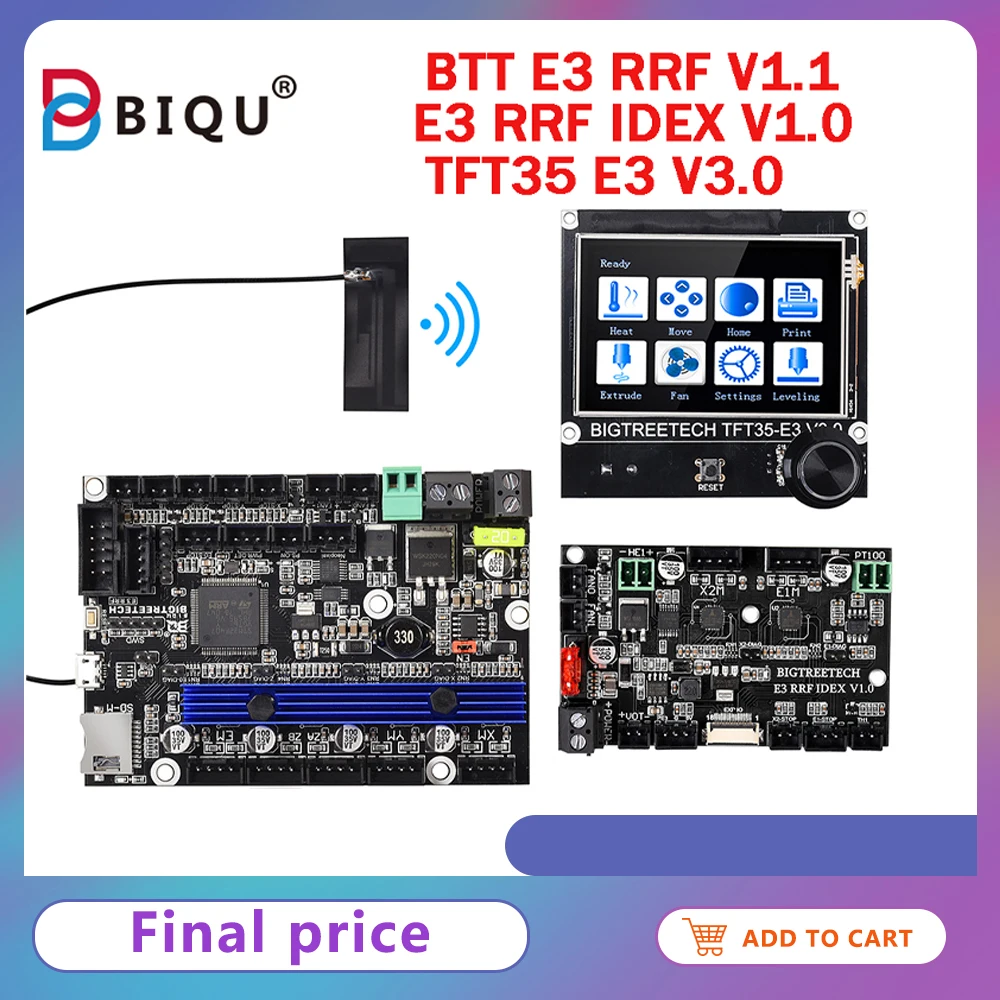 

BIGTREETECH E3 RRF V1.1+TFT35 E3 V3.0+E3 RRF IDEX Board TMC2209 3D Printer Parts For Ender 3 PRO V2 Upgrade SKR V1.4 Turbo