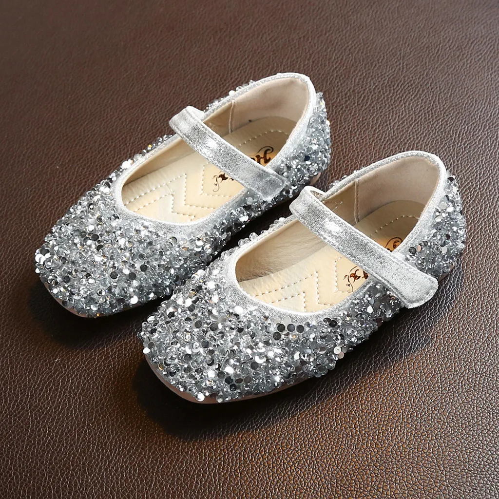 2019 на осень для девочек детские туфли принцессы детская одежда с блестками