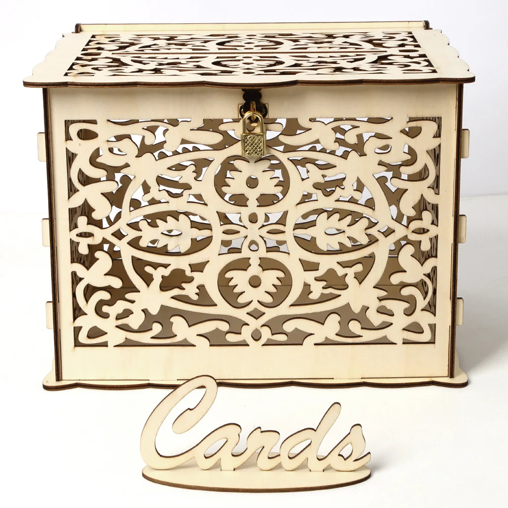 

Wedding Money Box with Lock for Cards DIY Wedding Card Box Wedding Gift Boxes for Baby Showers, Anniversary, Party, Decorations