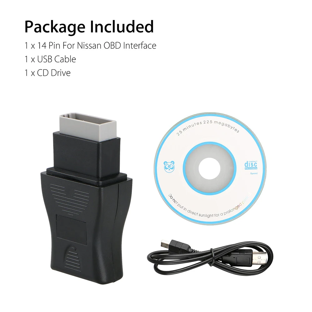 14 контактный автомобильный диагностический инструмент для Nissan интерфейс USB OBD