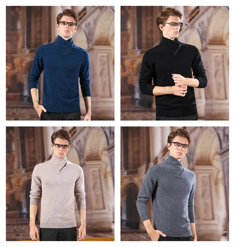 UCAK Brand Turtleneck Sweaters Men Zipper Casual Streetwear Pure Merino Wool 2020 New Arrival Spring Autumn Fashion Trend U3156 | Мужская