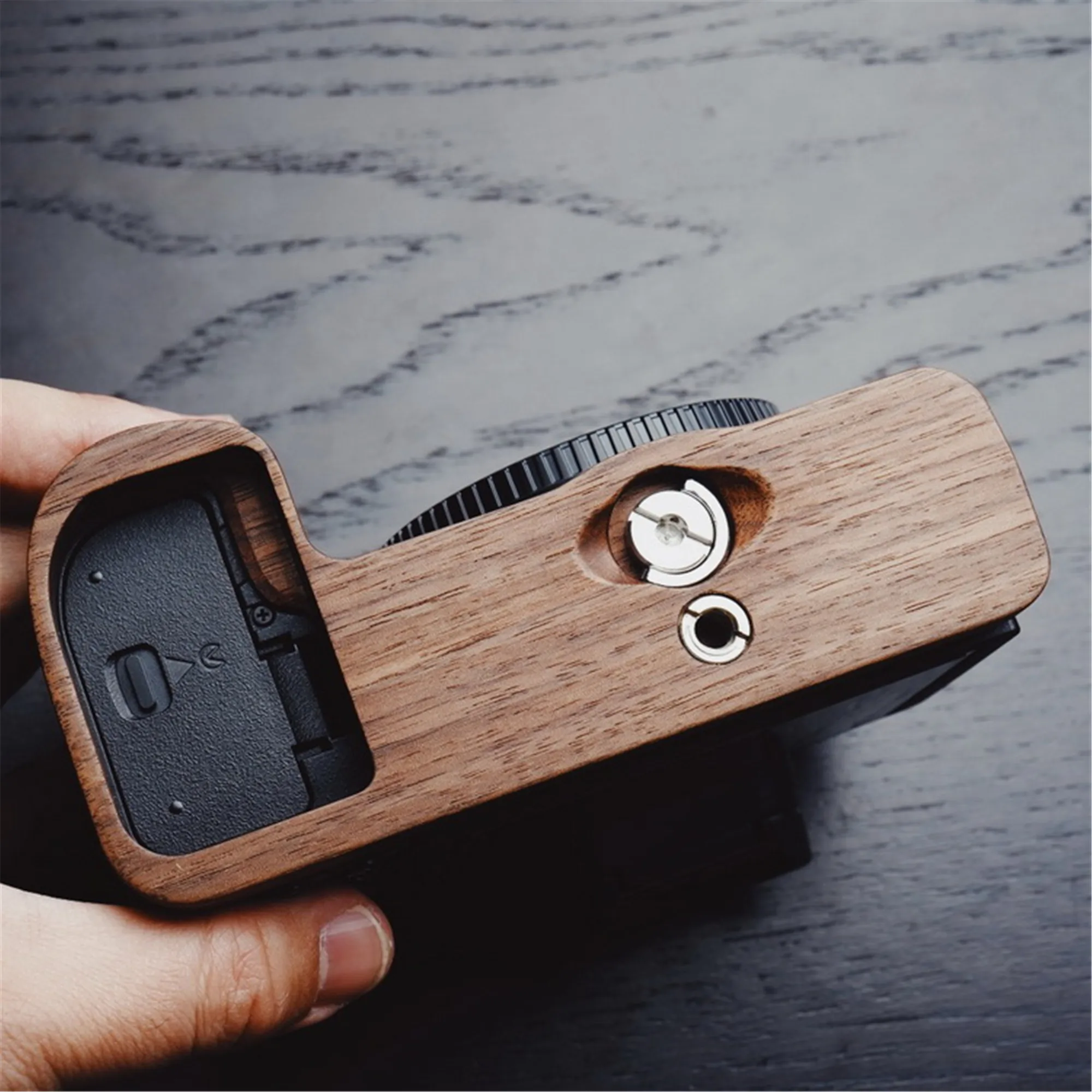 Walnut Деревянная рукоятка кронштейн опорная пластина для Nikon Z6 Z7 Arca Sunway Benro - Цвет: Walnut