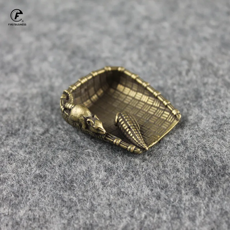 Ретро Медный Мини Совок мышь кукуруза Фен Шуй богатство украшение латунный чай