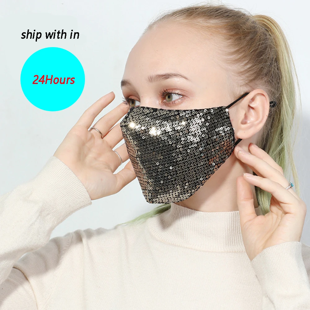 1 шт. модные хлопковые дышащие блестящие пылезащитные маски для рта унисекс с