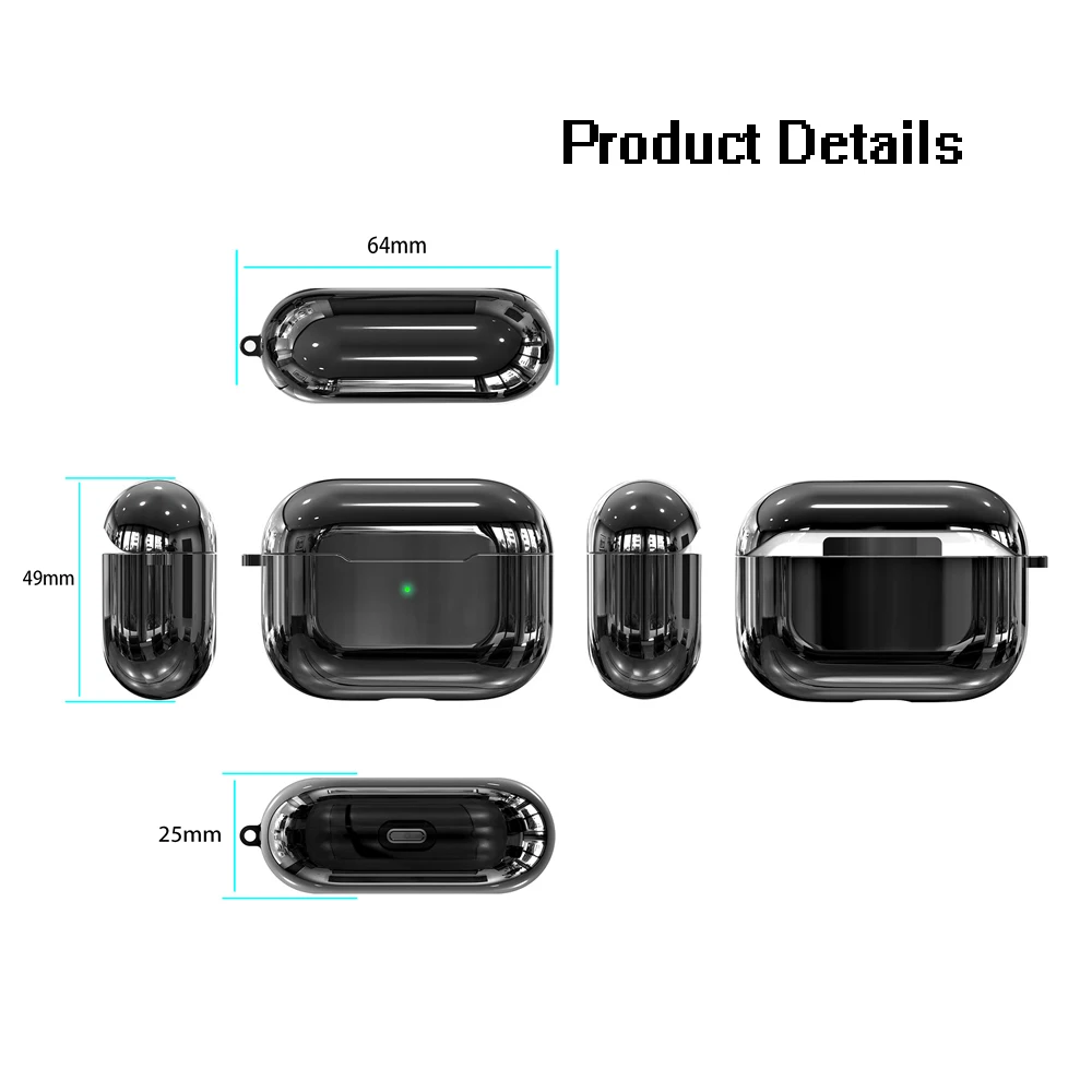 BFOLLOW Роскошная плакированная силиконовый чехол для AirPods Pro Airpods 1/2 Мягкий защитный чехол на заднюю панель из полиуретана Противоударная защитная задняя крышка с цепочкой для ключей