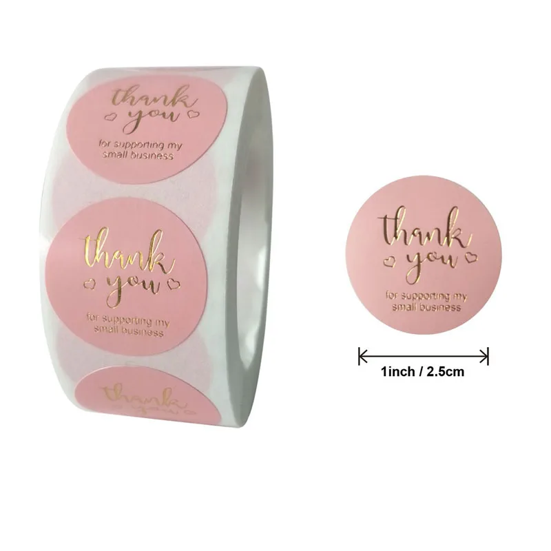 500 шт Круглые этикетки ручной работы из крафт бумаги популярное розовое золото