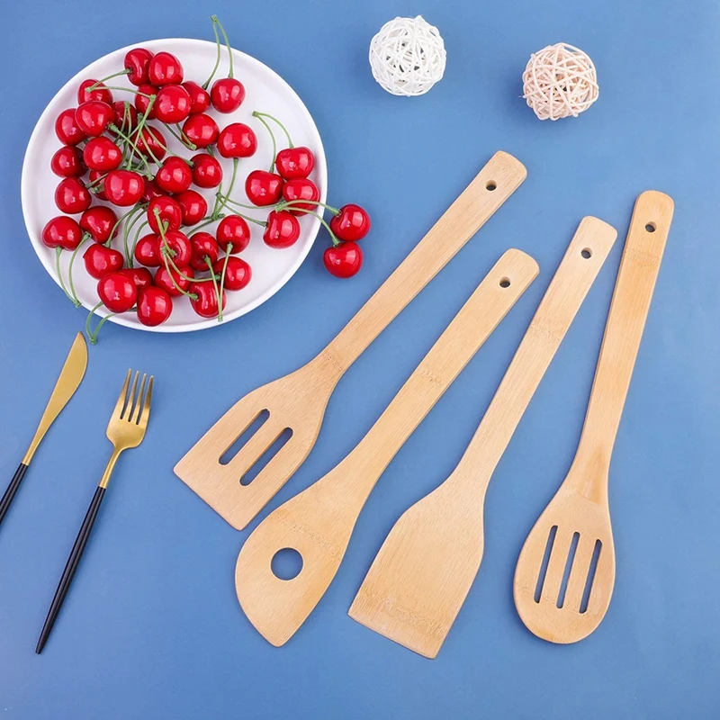 9 шт. бамбуковый столовый набор для кухни кухонная утварь ложка антипригарная