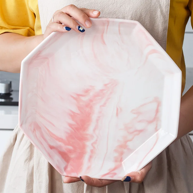 Marbling посуда креативная фруктовая Салатница керамическая тарелка для