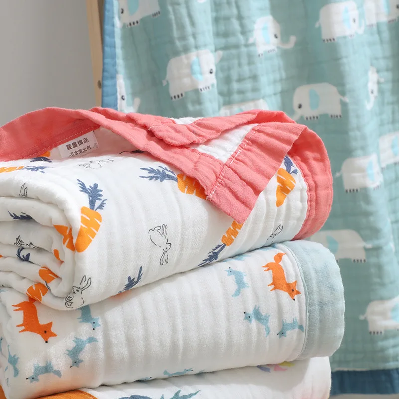 Одеяло для младенцев 1 шт. муслиновых квадратов, пеленок, мягких слюнявчиков, слонов, вязаных детских шапочек 110*110 дюймов.