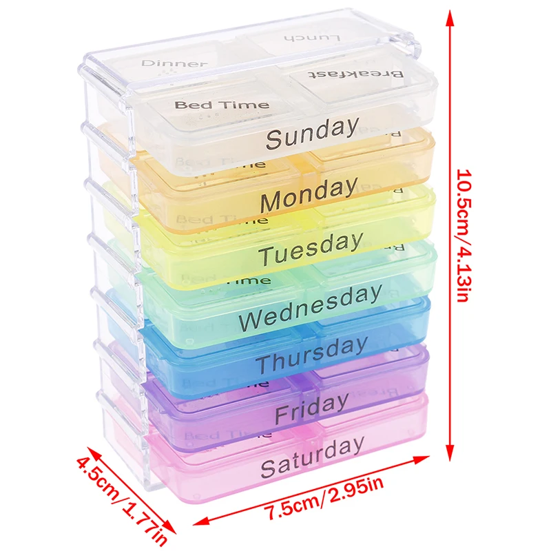 7 дней для лекарств на неделю литейный Ящик Контейнер хранения Организатор