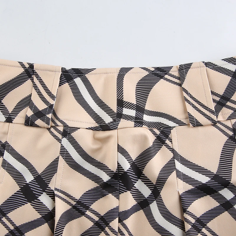 

Casual Y2K Checkered Pleated Skirt Women Plaid High Waisted Mini Skirts Ladies Korean Preppy Style Streetwear Summer