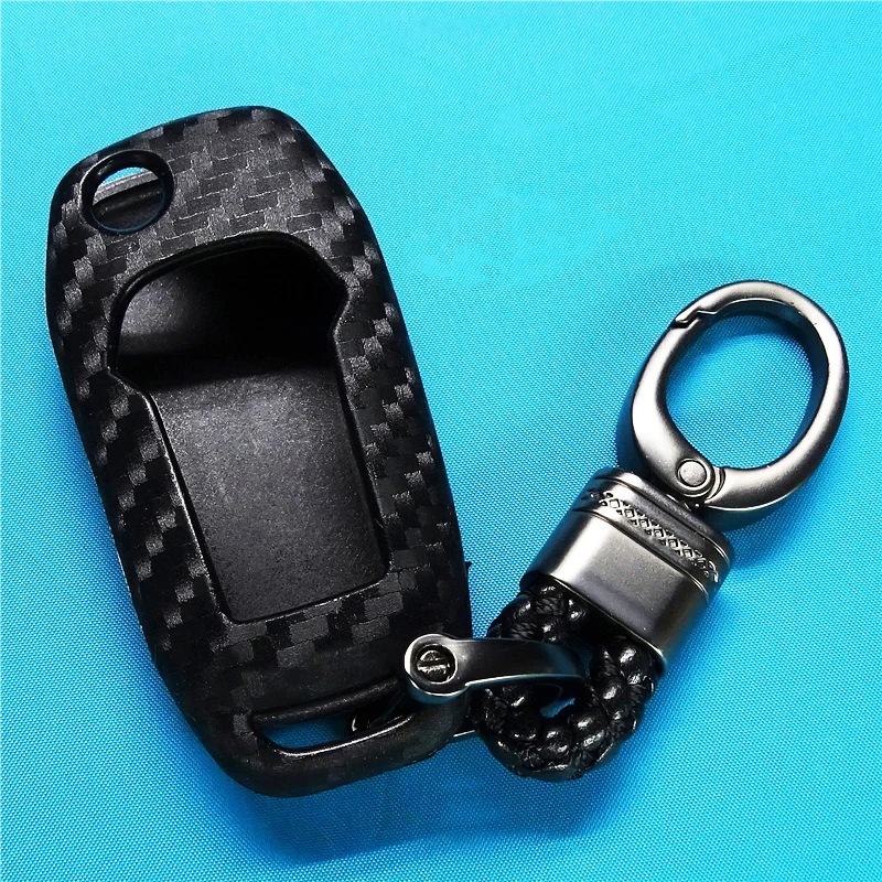 1 шт. паттерн углеродного волокна силиконовый чехол для ключей от машины флип