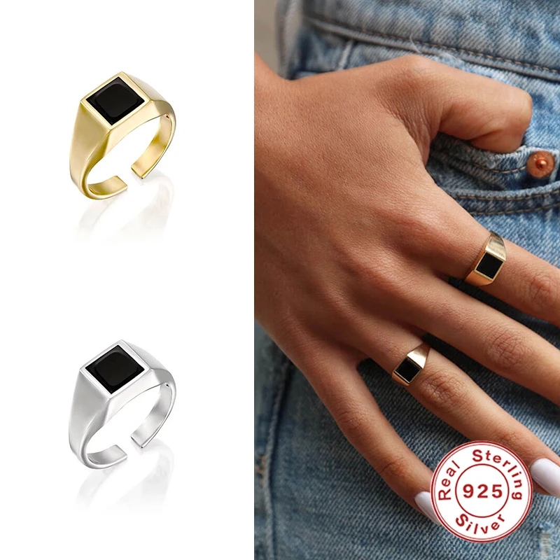 

BOAKO Black Rings For Women Girls 925 Silver Ring 2020 Trend Anillos Mujer Fine Jewelry Paired Rings Wedding Wholesale #12.3
