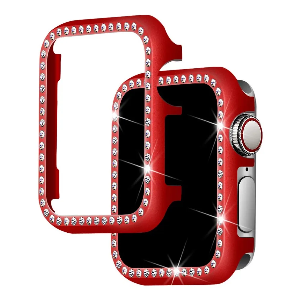 Чехол со стразами+ стекло для apple watch 5 4 3 apple watch band case 44 мм/40 мм iwatch band 42 мм/38 мм защитный чехол с кристаллами