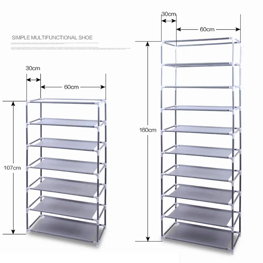 

Fashion 9 Layers Fabric Non-woven Shoe Rack Home Organizer Storage Supplies Shoe Rack Detachable Dustproof Nonwoven Shoe Cabinet
