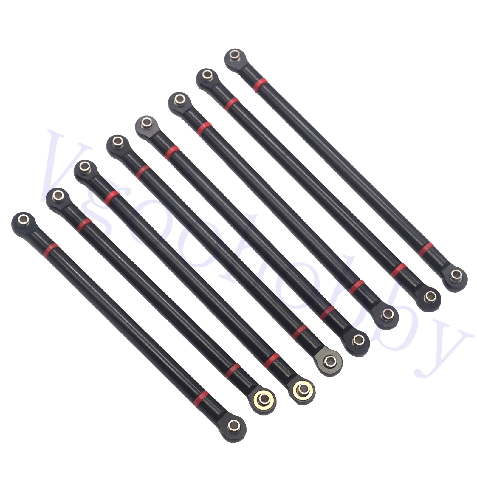

8Pcs Metal Link Rod Chassis Linkage 313mm Wheelbase for Axial SCX10 90046 90047 Crawler Car