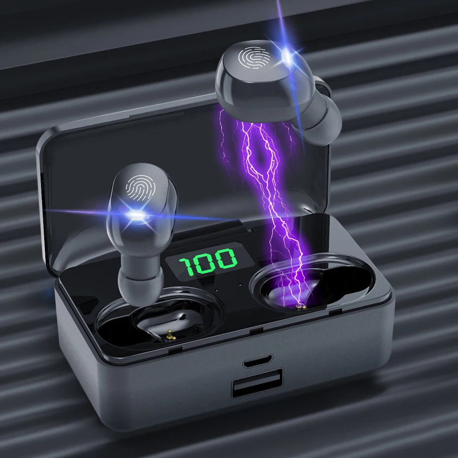 

Bluetooth 5.1 Earphones 4200mAh Charging Box Wireless Headphone 9D Stereo Sports Waterproof Earbuds Headsets With Microphone