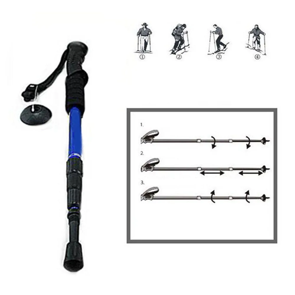 

1PC Anti Shock Nordic Walking Sticks Telescopic Trekking Hiking Poles Ultralight Walking Canes Tips Protectors