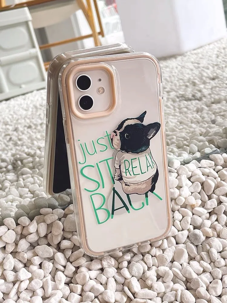 

Cute Cartoon Funny Bulldog Phone Case for Iphone 11 Pro Max 12 Mini XR XS 8 X 7 6 6s Plus SE Soft Silicone Cover Coque Fundas
