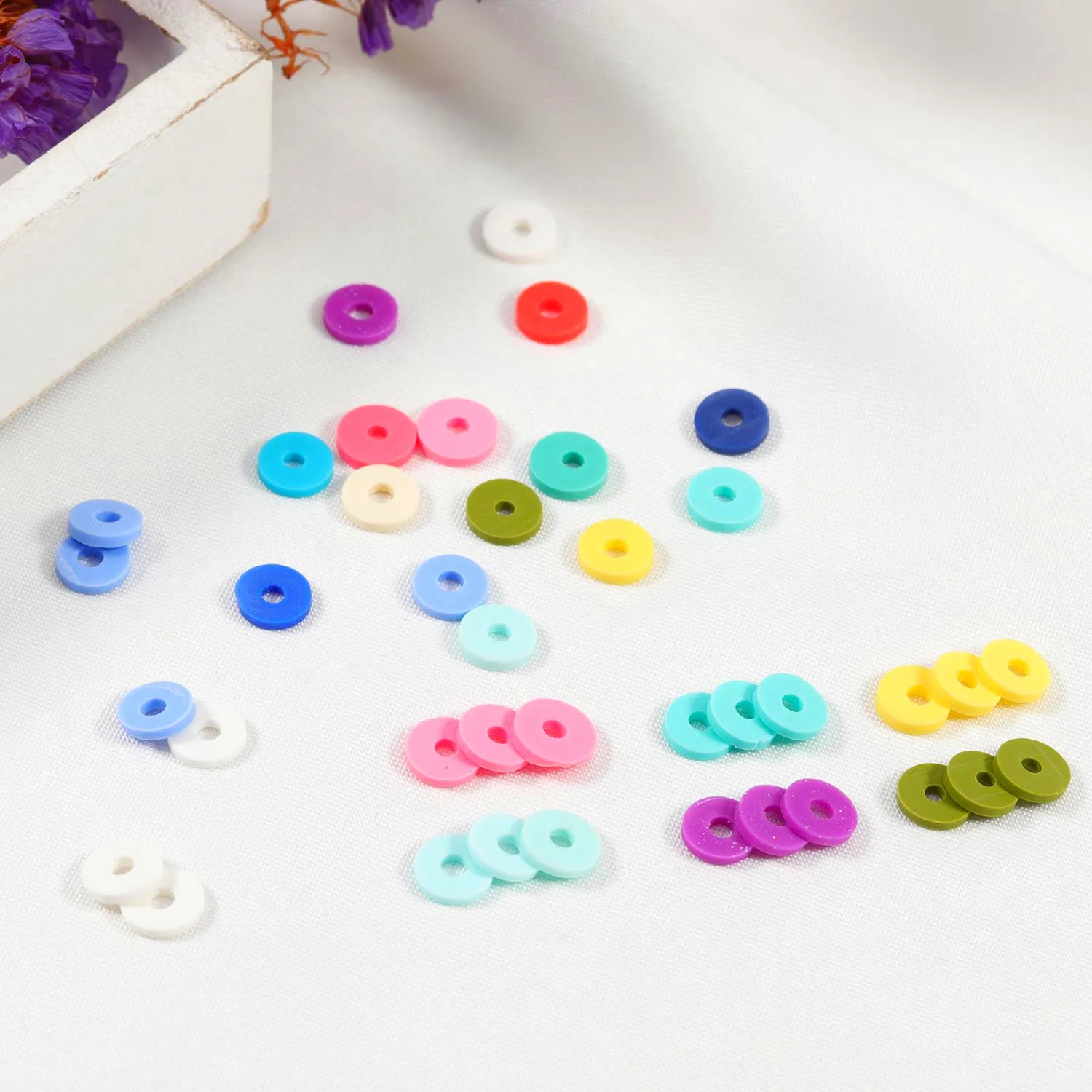 

1500pcs/Box 6mm Flat Round Polymer Clay Beads Chip Disk Loose Spacer Handmade Beads For DIY Jewelry Making Bracelet Finding Mixe