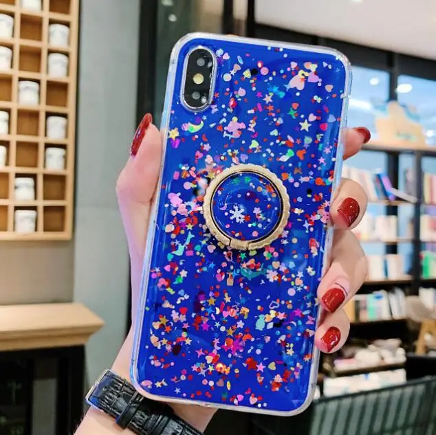 navy Сияющий с сияющими блестками и пайетками чехол для samsung Galaxy J4 Plus J6Plus J415F Крышка для samsung A7 A9 S10 S9 Note 9 A50 A30 A6 - Цвет: navy