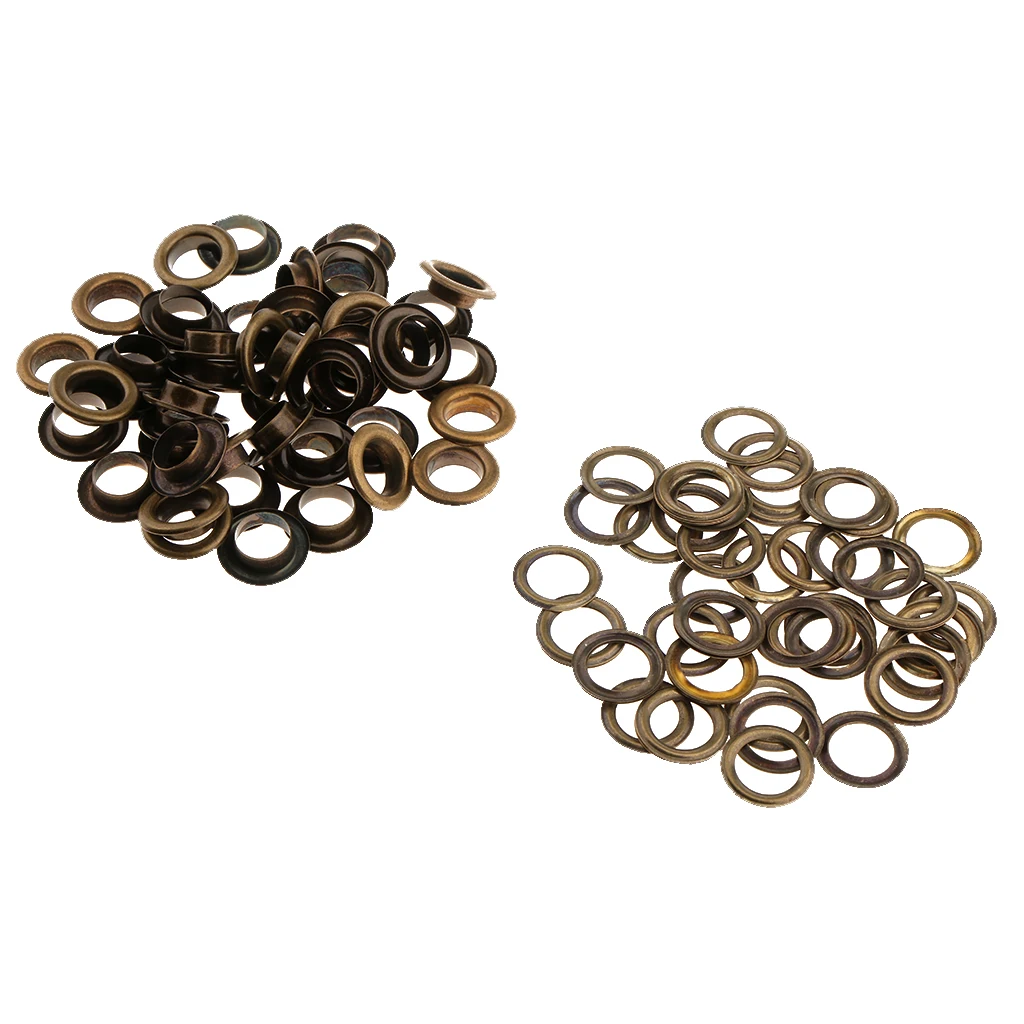 Bronze 15mm 50 шт Металлические Люверсы с шайбой кожевенное ремесло аксессуары для одежды Декор ремесла - Цвет: Bronze 15mm