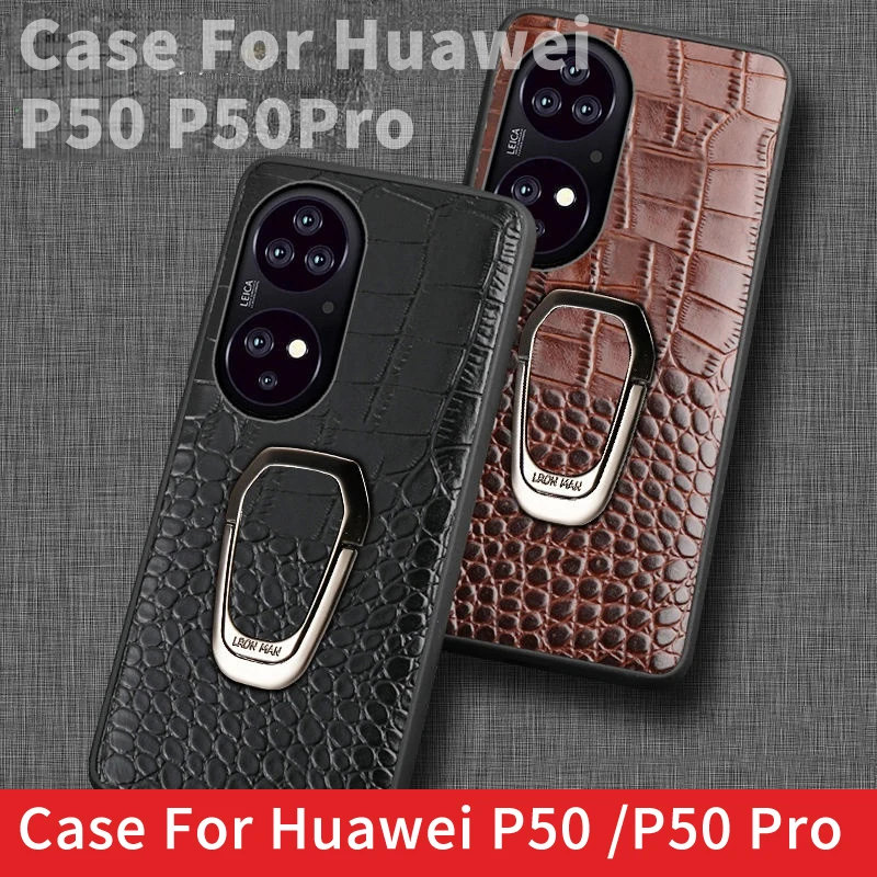 

Huawei P50 Phone Case Huawei P50pro Phone Case Genuine Leather Phone Case with Magnetic Bracket