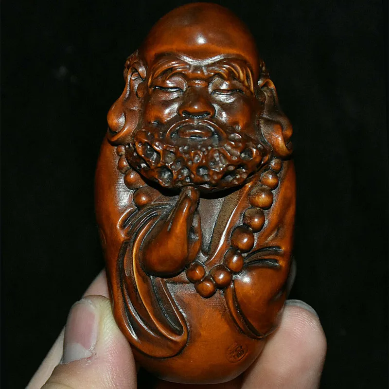 Китайская резная буддистская статуя из бокса Архат Дамо Бодхидхарма Dharma Будды