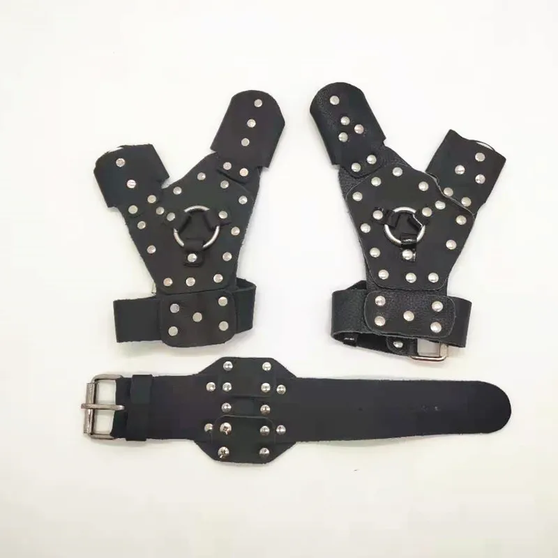 

Outdoor slingshot fish shooting accessories, fish shooting guard, wrist protection, leather steel plate guard, fishing gear