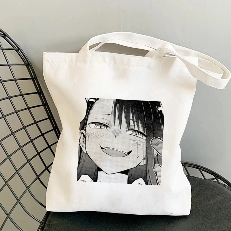 

Cartoon Shopper Bags Japanese Anime Funny Please Don't Bully Me, Nagatoro Handbags Shoulder Bags Canvas Shopping Women Tote Bag