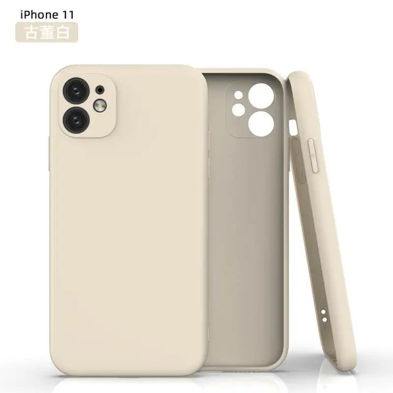 

Ultra thin Liquid Silicone Phone Case For iPhone 11 12 Pro XS XR Max 7 8 Plus SE2020 Protect the camera Matte Phone Back Cover