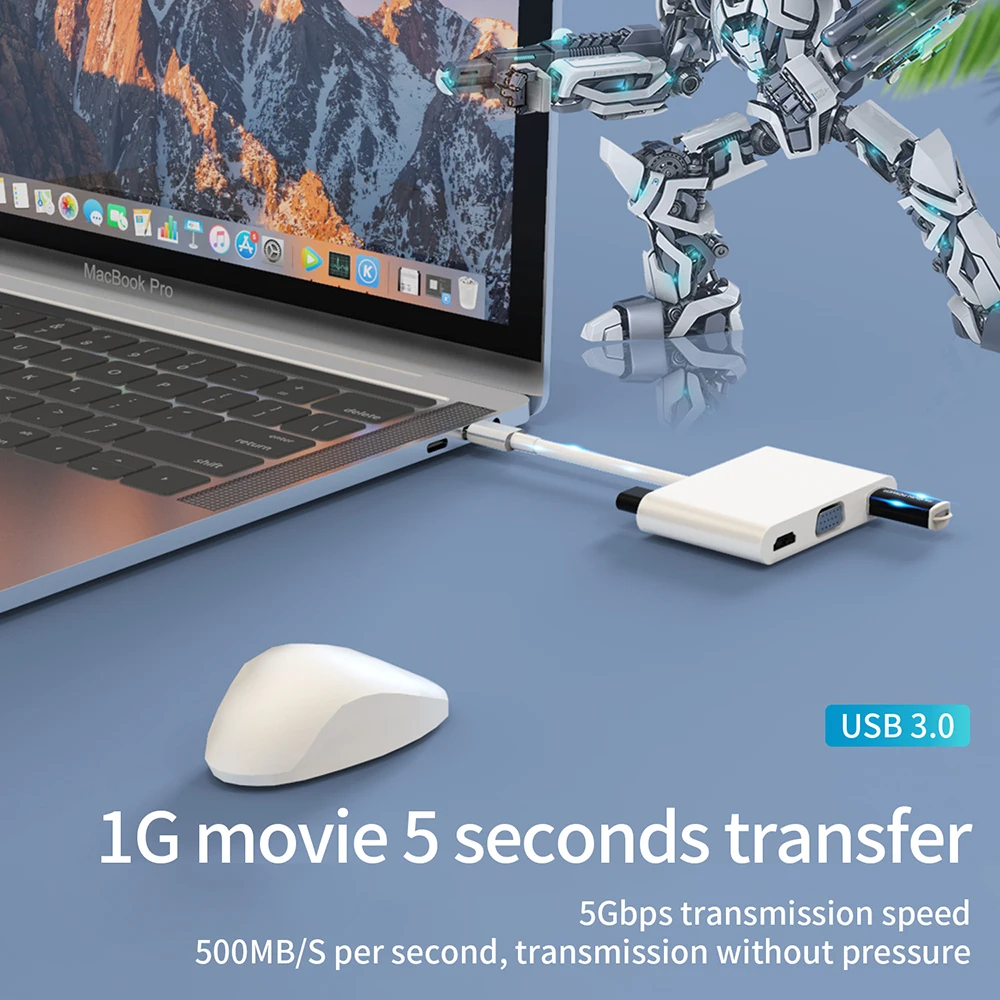 USB-концентратор 7 в 1 USB Type-C HDMI 3 5 мм для ноутбуков | Компьютеры и офис