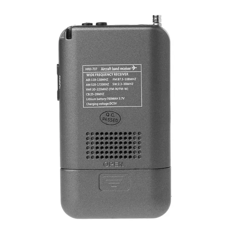 HRD 737 цифровой ЖК дисплей Полнодиапазонный радио портативный FM/AM/SW/CB/Air/VHF World Band