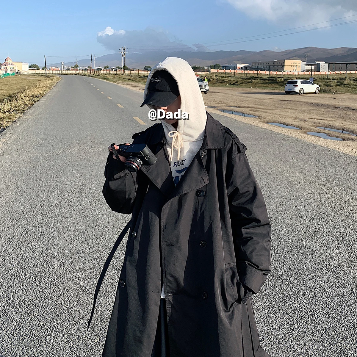 Мужская Осенняя плащ тренчкот в японском стиле Новая мода мужской повседневное