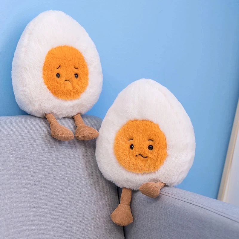 

1pc Soft Boiled Eggs Plush Doll Toys Cartoon Expression Egg Toy Simulation Food Doll Kids Baby Plushie Gift for Children Girls