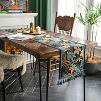 nordic luxury jacquard table runner tasseled polyester table cover table runner decoration for festival event home decoration