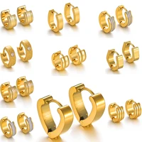 multi styles classic high quality ear buckle for women trendy gold color small circle hoop earrings punk hip hop jewelry gift