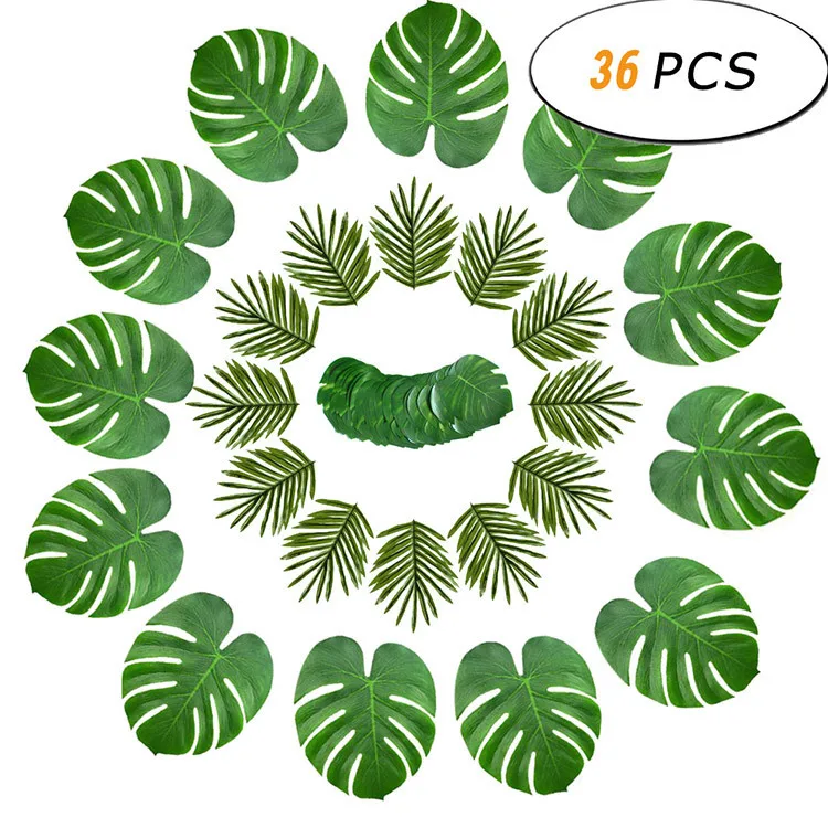 Искусственные искусственные листья тропических пальмовых листьев для украшения