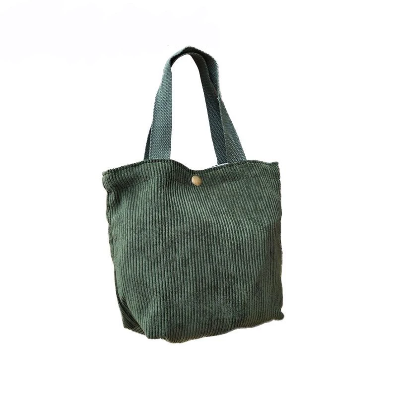 

Fashion Hand-held Mini Corduroy Bag Solid Color Shopping Handbags Ladies Vintage Tote Casual Shoulder Bag Bucket Bag