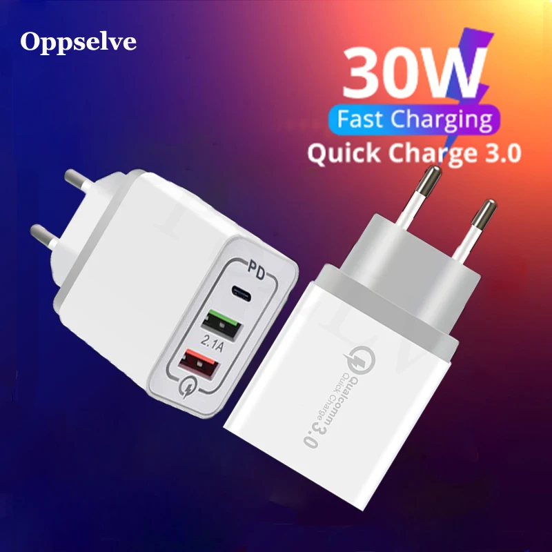 Oppselve QC 3 0 PD мульти Тип C USB нагнетатель для iPhone samsung huawei планшет универсальный