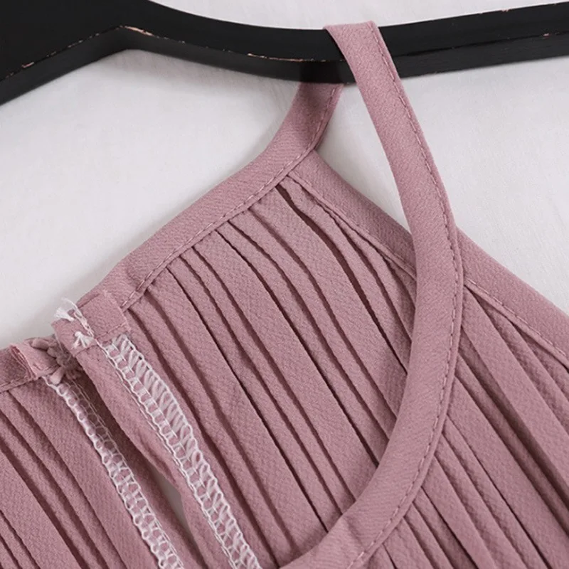 

Women Summer Camisole Chiffon Halter Off Shoulder O Neck Vest Slim Tank Tops