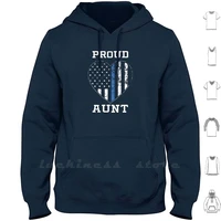 thin blue line proud police aunt hoodies long sleeve thin blue line police law enforcement american