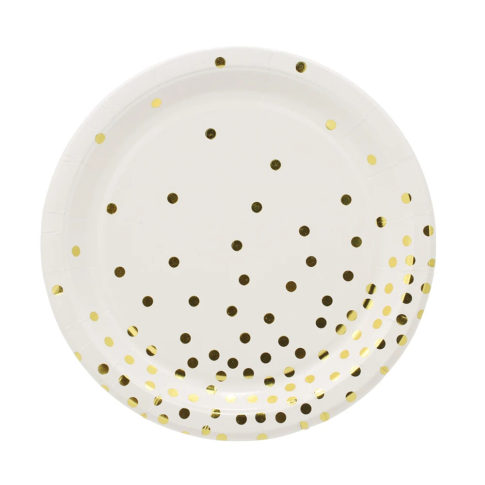 90 шт./компл. одноразовые и бумажные чашки посуда с золотыми круглыми тарелками в